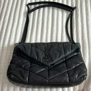 Yves Saint Laurent Quilted Napa Puffer Shoulder Bag with Chain Strap